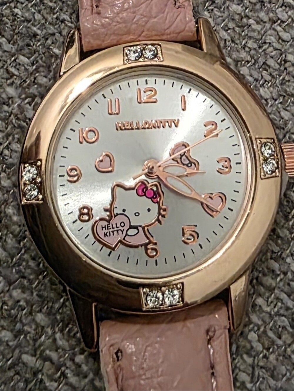 New Womens / Girls Pink Strap Kitty Design Dial Watch